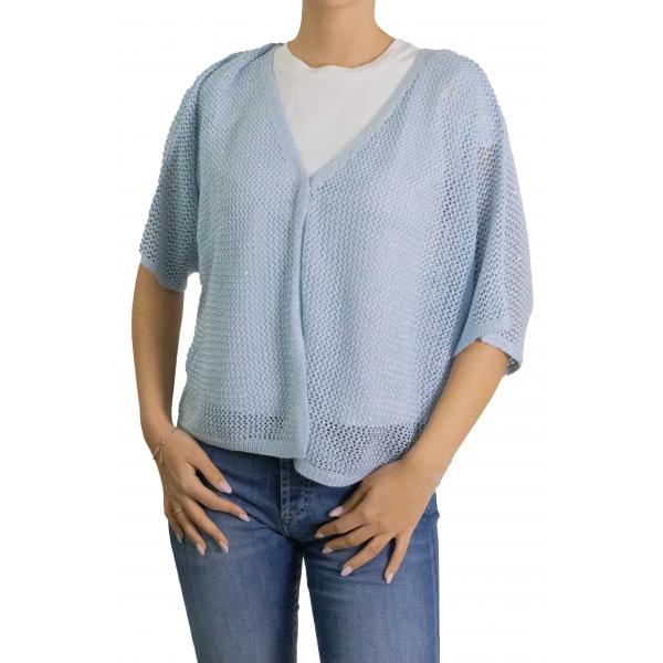 Cardigan con gancio scollo a V 
